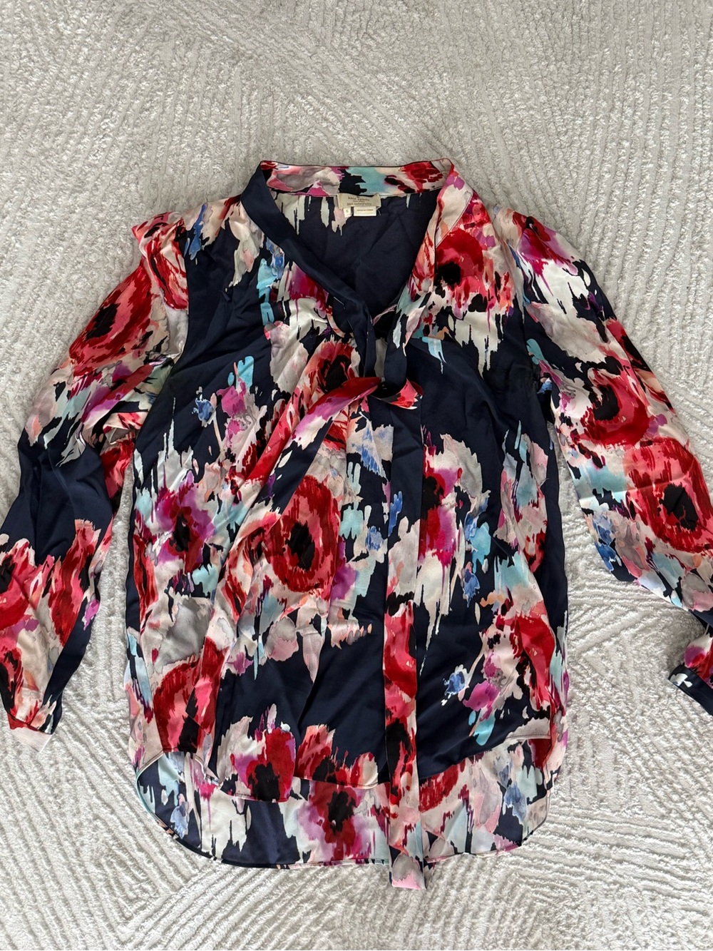 Kate Spade Floral Tie-Neck Blouse